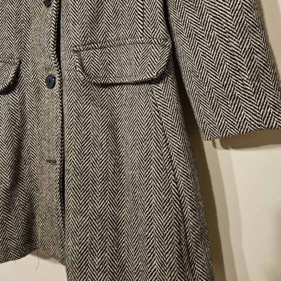 Isaac Mizrahi for Target Herringbone Button Up Wool Coat Jacket Women's Large - Picture 6 of 10